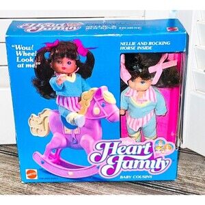 Vintage Heart Family Baby Cousins Nellie Rocking Horse Sealed NIB Mattel 1987